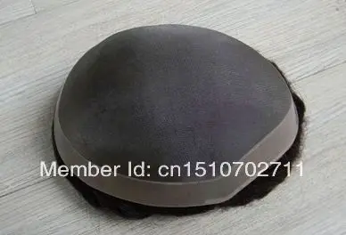 Парик с тонкими моно и поли вокруг сложенные края спереди 10x8 в черном цвете |