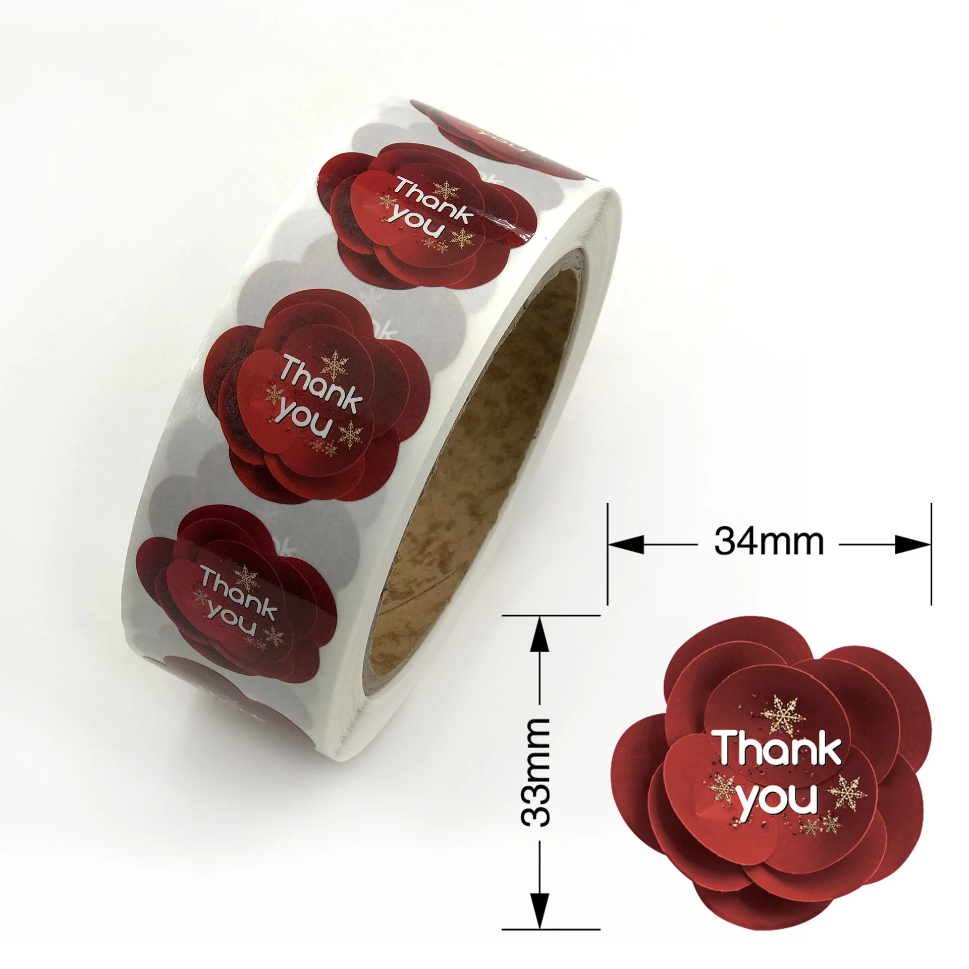 B 600pcs for 1 Roll 600 шт/рулон, наклейки с надписью «Love Heart Thank You», этикетки для печати, декорированные цветами, Уплотнительная паста для упаковки подарков, офисные школьные принадлежности - Цвет: B 600pcs for 1 Roll
