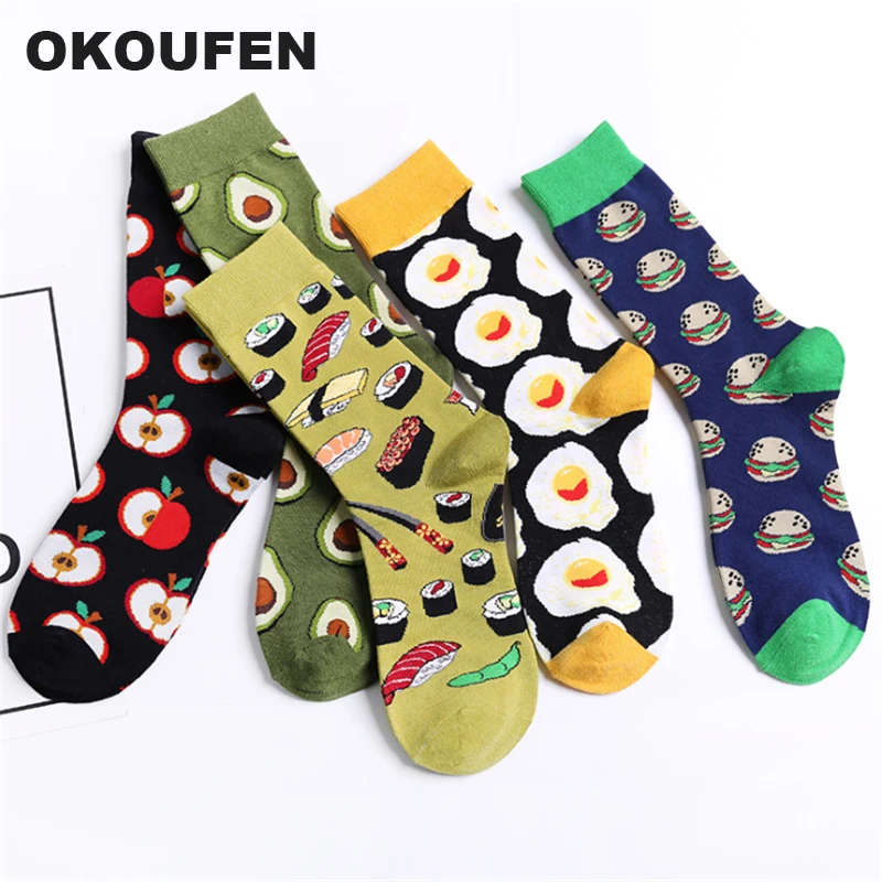 1Pair Harajuku Socks Unisex Calcetines Skarpetki Fashion Hosiery Women 3D Fruit Funny Crew Sock Mujer | Мужская одежда