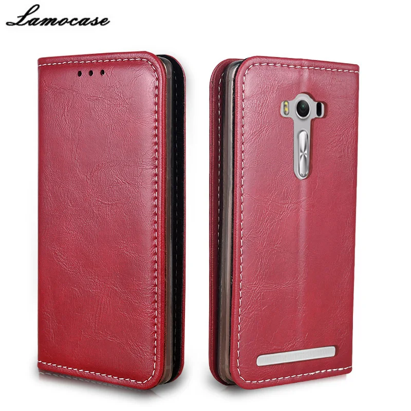 Lamocase для Asus Zenfone 2 Laser ZE550KL ZE551KL Роскошный кожаный чехол ASUS 5.5 ''откидная крышка с