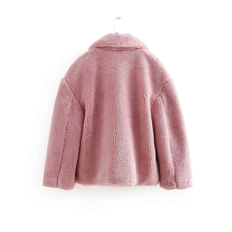 Осенне-зимние женские сплошной цвет теплая куртка толстый искусственный мех