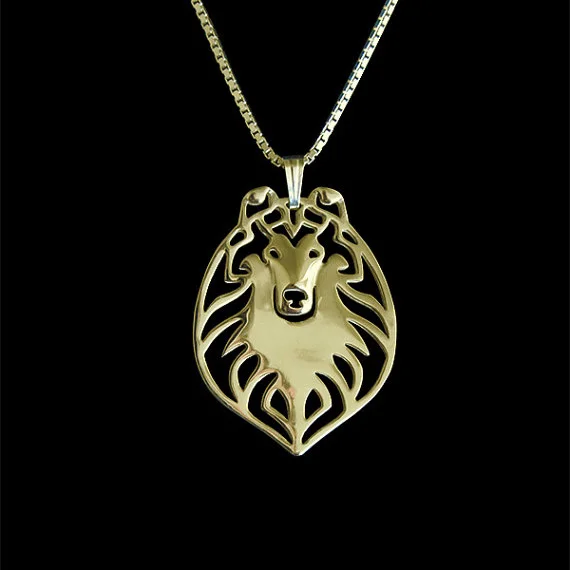 Грубая колли ювелирные изделия-золотой и серебряный кулон ожерелье изделия