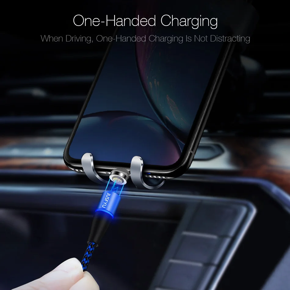 Newest LED Adapter Magnetic USB Cable for iPhone X 8 Micro type C Braided cable Charger Samsung Xiaomi Huawei Cord | Мобильные
