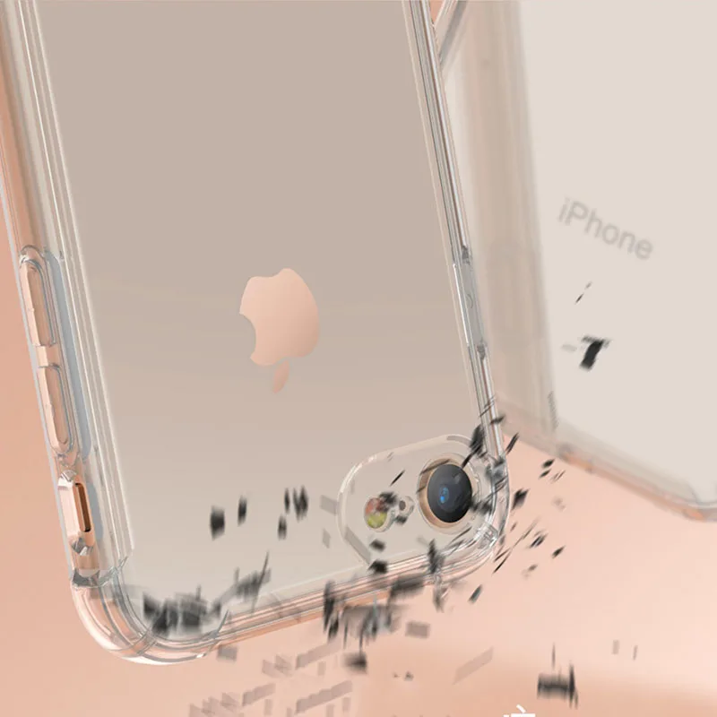 Полная защита противоударный ТПУ силиконовый чехол для iPhone 8 7 6 6S Plus Прозрачный