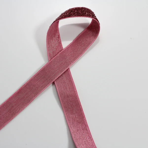 Однотонная блестящая розовая декоративная Кружевная аппликация лента с