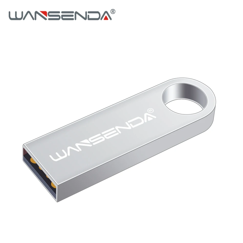 Серебристый WANSENDA металлическая USB флеш-накопитель мини-накопитель 4 ГБ 8 ГБ 16 ГБ 326 ГБ 4 ГБ Флешка Водонепроницаемая ручка USB флэш-накопитель настраиваемый логотип - Цвет: Серебристый