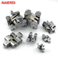 naierdi 4014 304 stainless steel hidden hinges 13x45mm invisible concealed folding door hinge with screw for furniture hardware