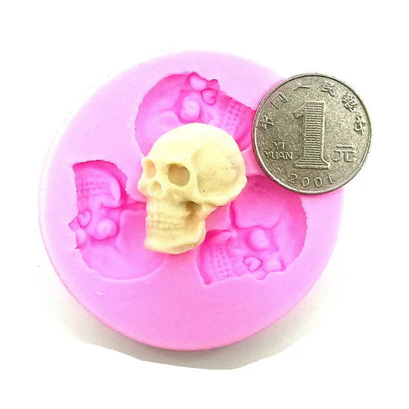 Skeleton Head Skull Silicone Mold Styling Candy Jelly Mould Fondant Halloween Cake Decorating Pastry Baking Tools T0604 | Дом и сад