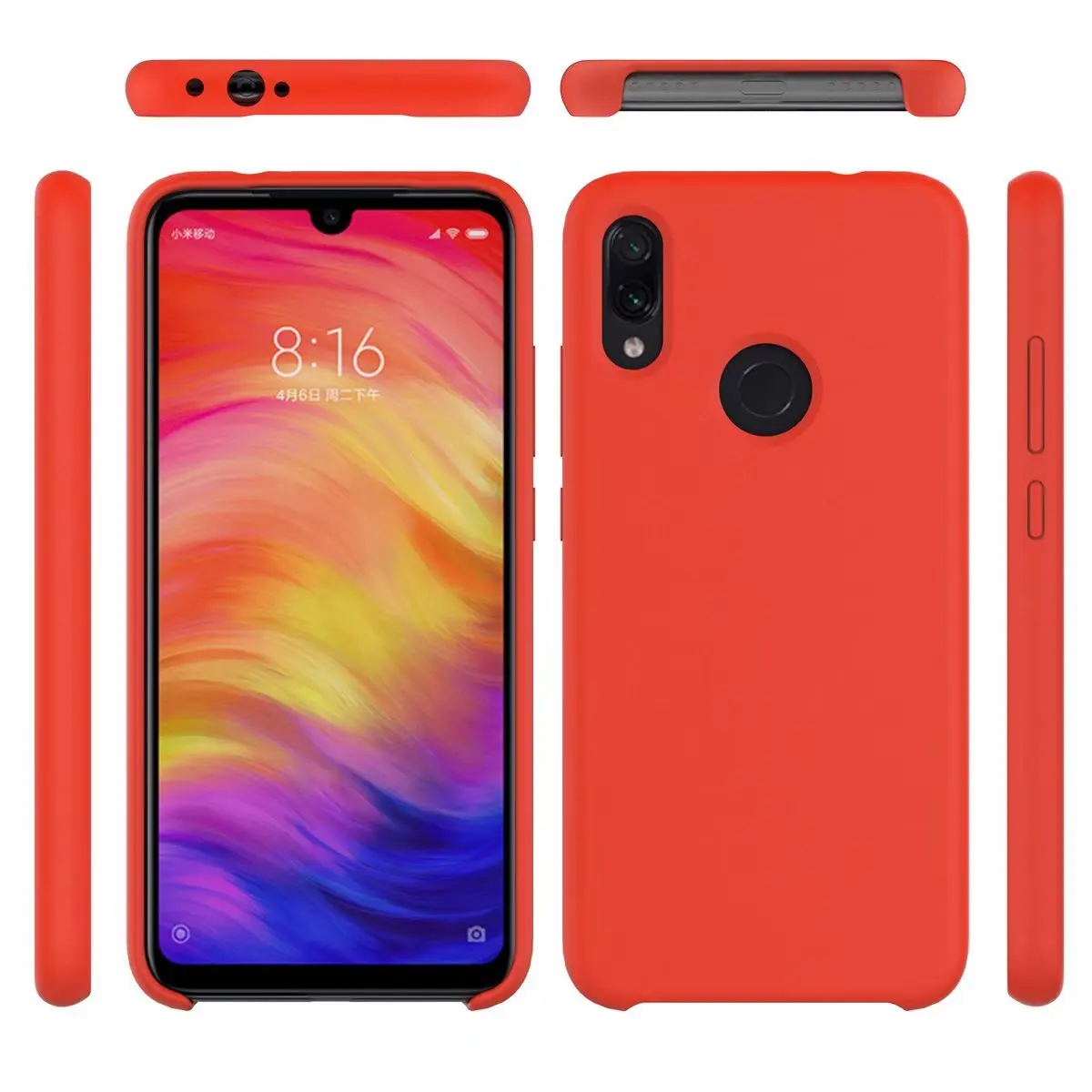 Для Xiaomi Redmi Note 7 чехол из жидкого силикона удобный защитный на заднюю панель для