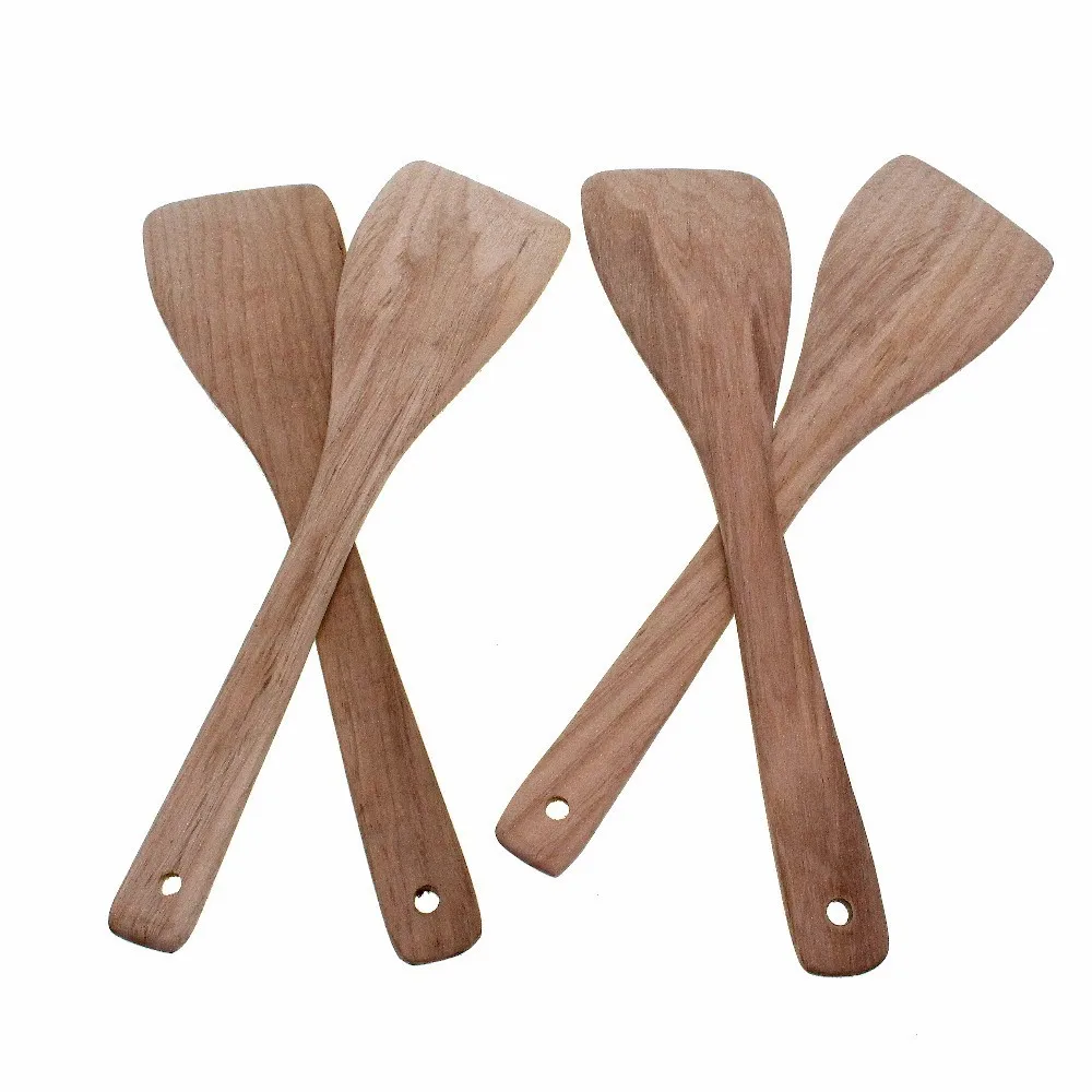 1 шт., без краски, кухонная утварь, деревянная лопатка для блинов, шпатель с длинной ручкой для жарки рыбы, лопата, кухонные инструменты