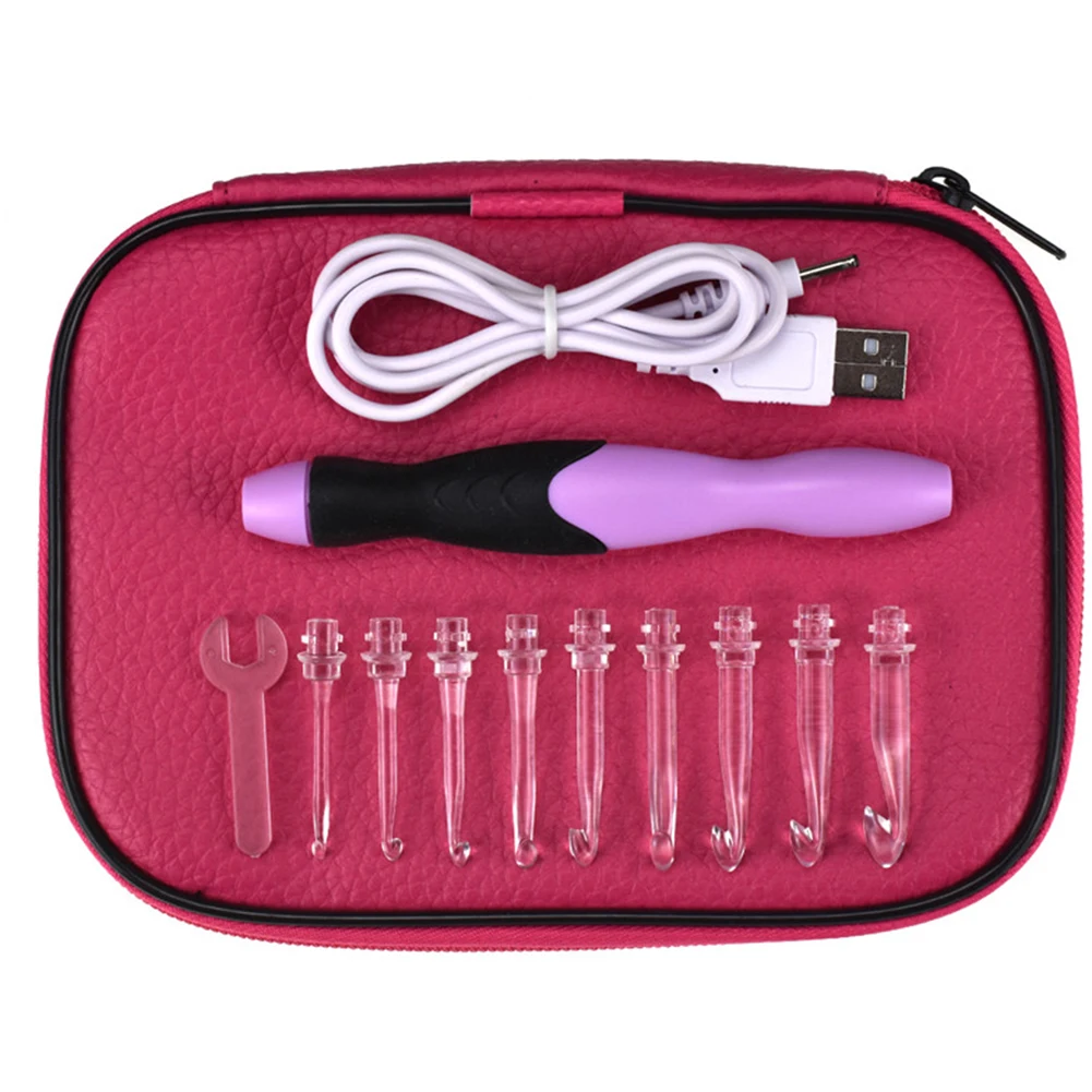 Вязальные спицы Набор крючком для дома с ножницами usb зарядка практичный