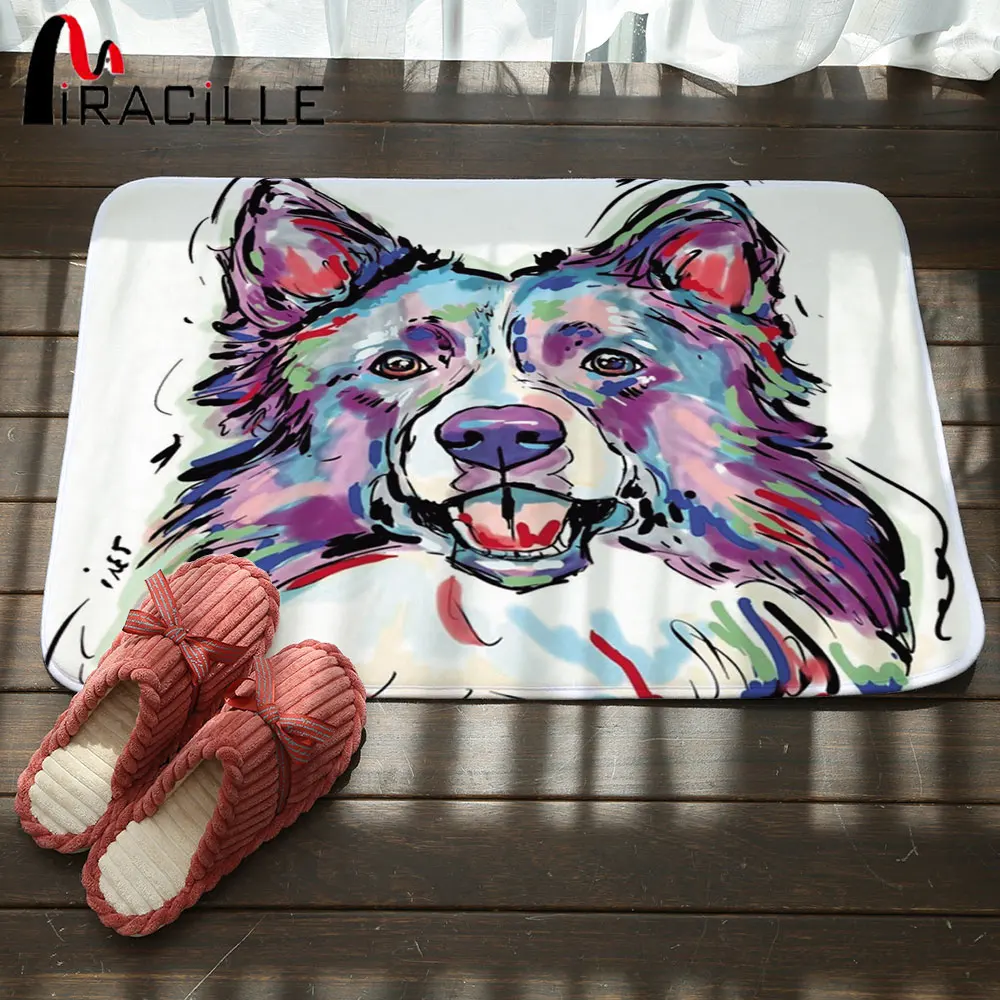 

Miracille All Kinds of Colored Pattern Dogs Door Mat Home Decorated Children's Room Anti Slip Bathroom Indoor Floor Rugs Mats