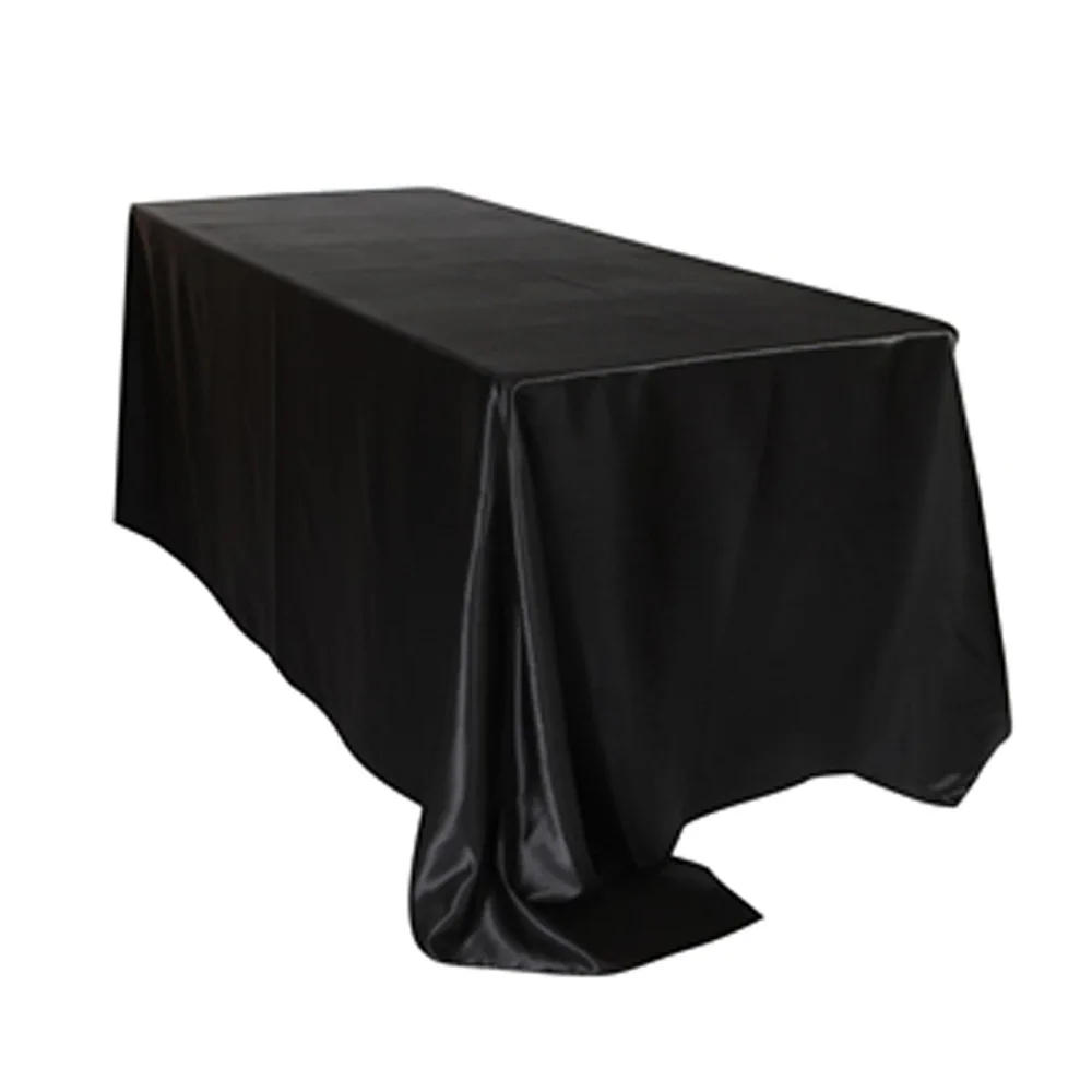 

145x320cm Tablecloths Table Cover Rectangular Satin Tablecloth for Wedding Birthday Party Hotel Banquet Decoration