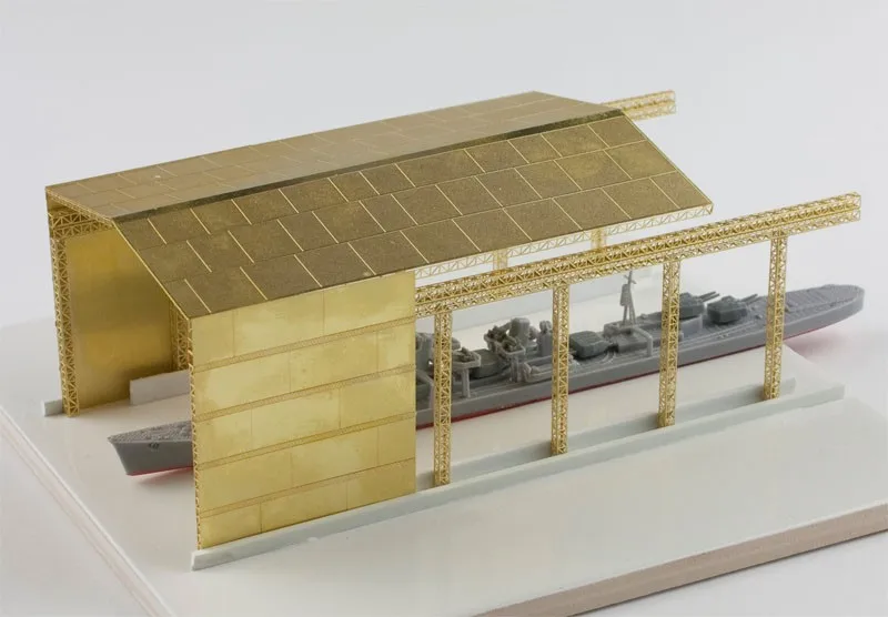 

1/700 Dockyard Diorama Accessories - Covered repair dock #1 (Metal Military Building Model,Not Assembled,no boat)
