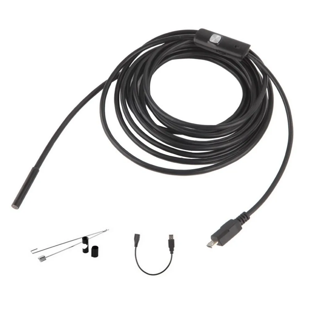 5 мм эндоскоп камера HD USB с 6 светодиодный ами м/10 м мягкий кабель водостойкий