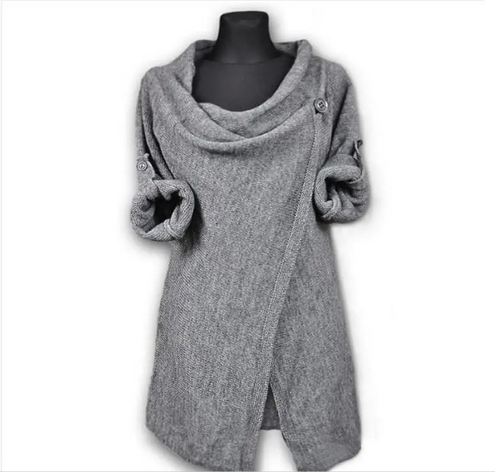 2020 Cardigan Fashion Women's Sweater Long Sleeve Knit Jacket Casual Irregular Spring and Autumn Cardigans 9655 |
