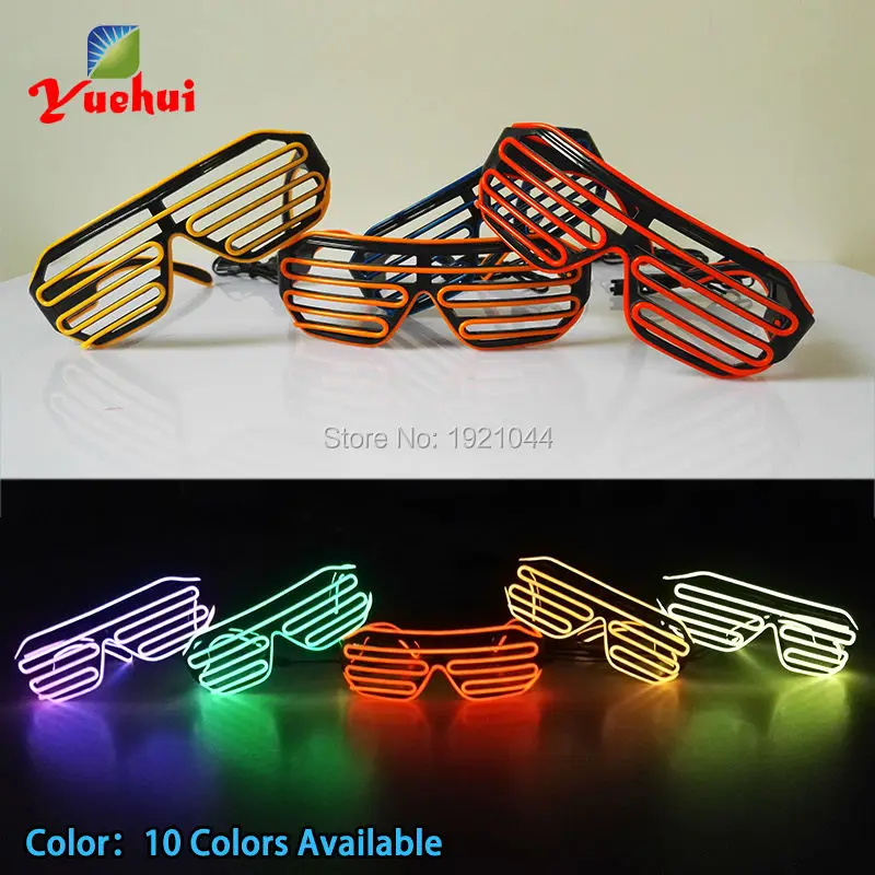 Активированный звук инвертор EL проволока форма затвора очки светящиеся товары