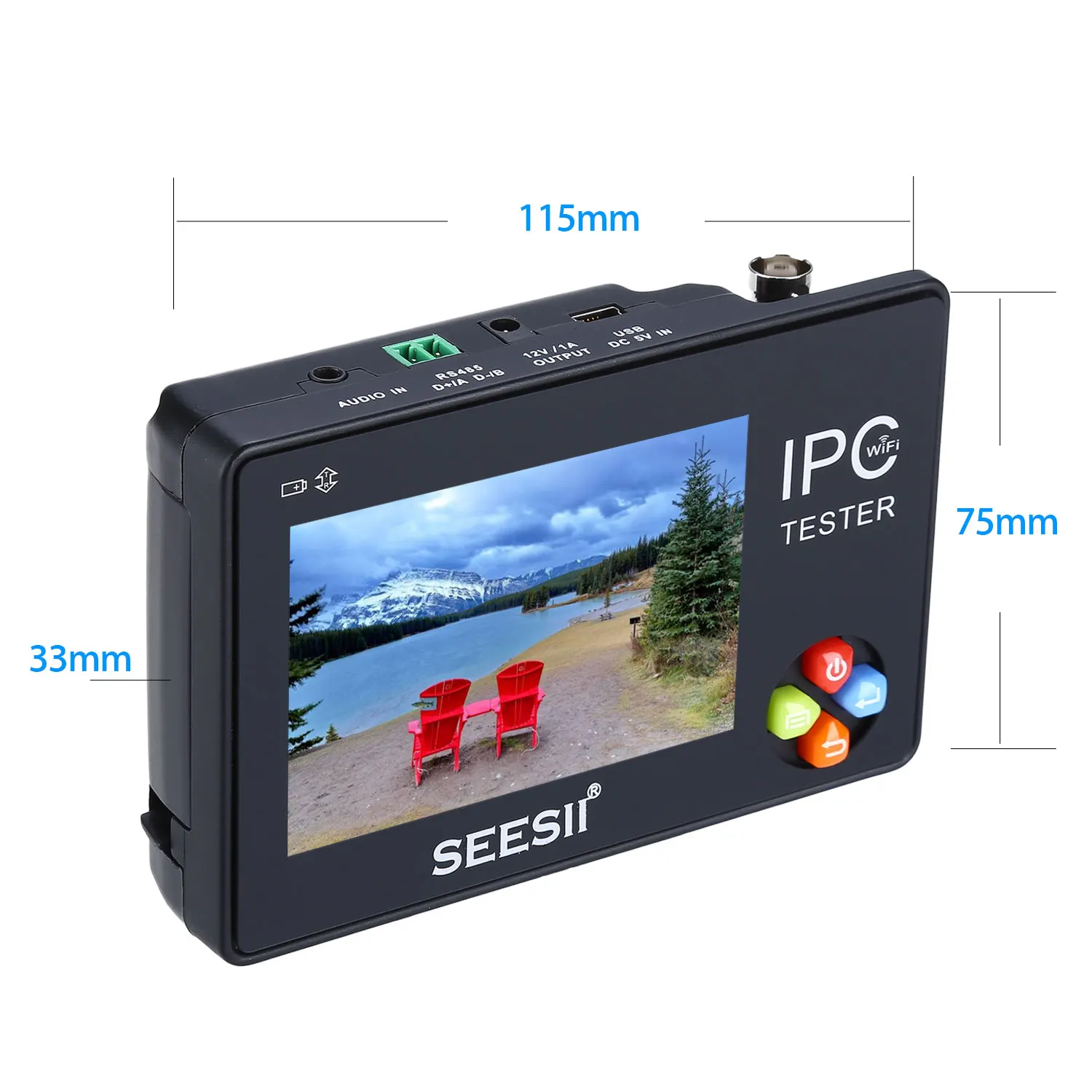 SEESII 3 5 &quotсенсорный экран 4K 480x320 Wifi CCTV IP камера тест er монитор аналоговый CVBS ONVIF H.265