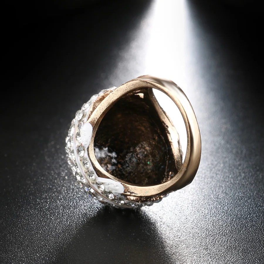 Роскошное винтажное массивное кольцо в форме шара с микрофоном золотые