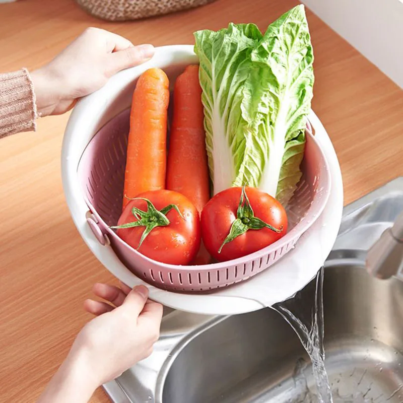 Двойная сливная корзина CTREE для хранения фруктов и овощей аксессуары стирки