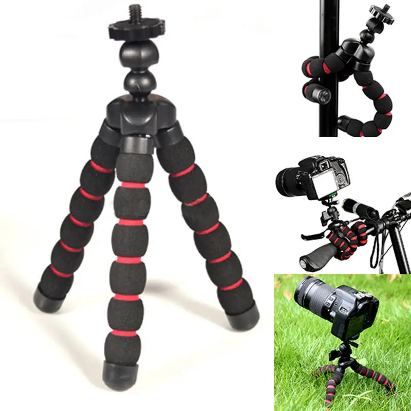 Гибкий штатив для GoPro Hero 2 3 + 4 Canon Nikon Sony 1/4 &quotштативы с разъемом DC Camera Cam|Чехлы