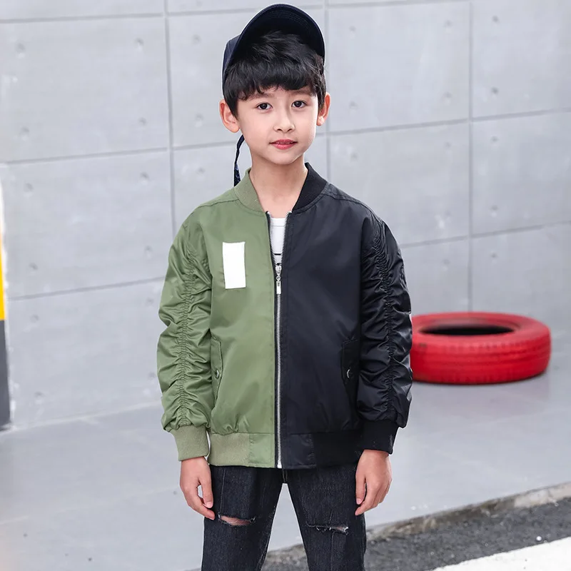 Spring Autumn Jackets for Boy Coat Bomber Jacket Army Green Boy's Windbreaker Winter Print Kids Children 6 8 10 12 | Детская одежда
