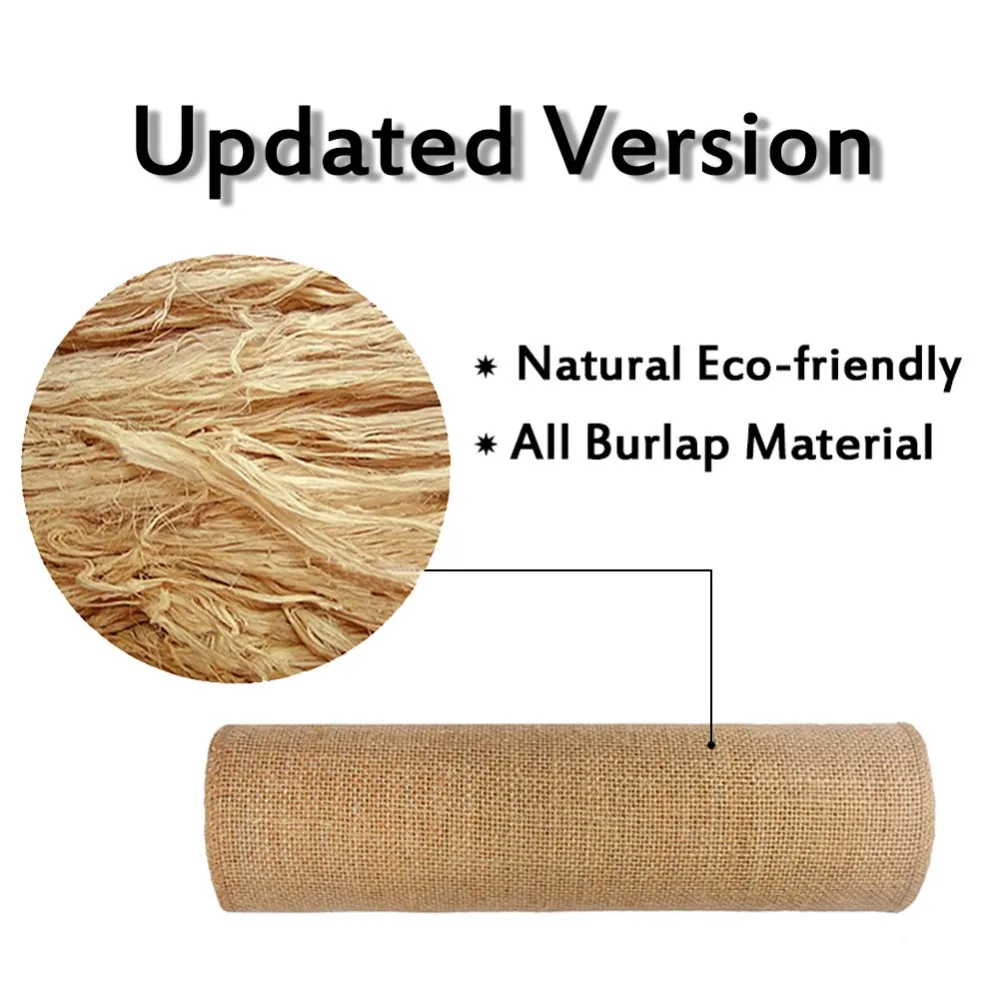 Теплая скатерть из натурального джута для свадебных торжеств с мешковиной