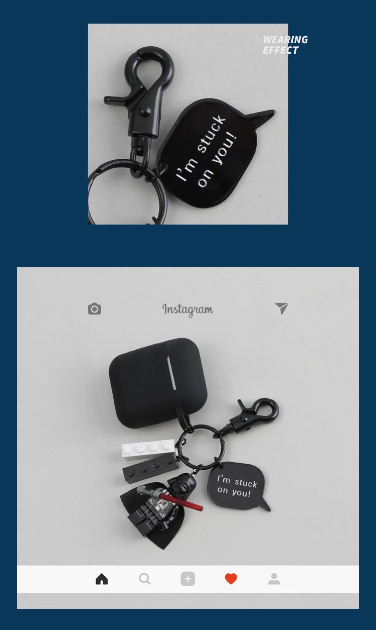 Для Airpods силиконовые наушники аксессуары чехол Звездные войны черные брелоки рыцарь чехол для Apple Airpods Bluetooth наушники коробка