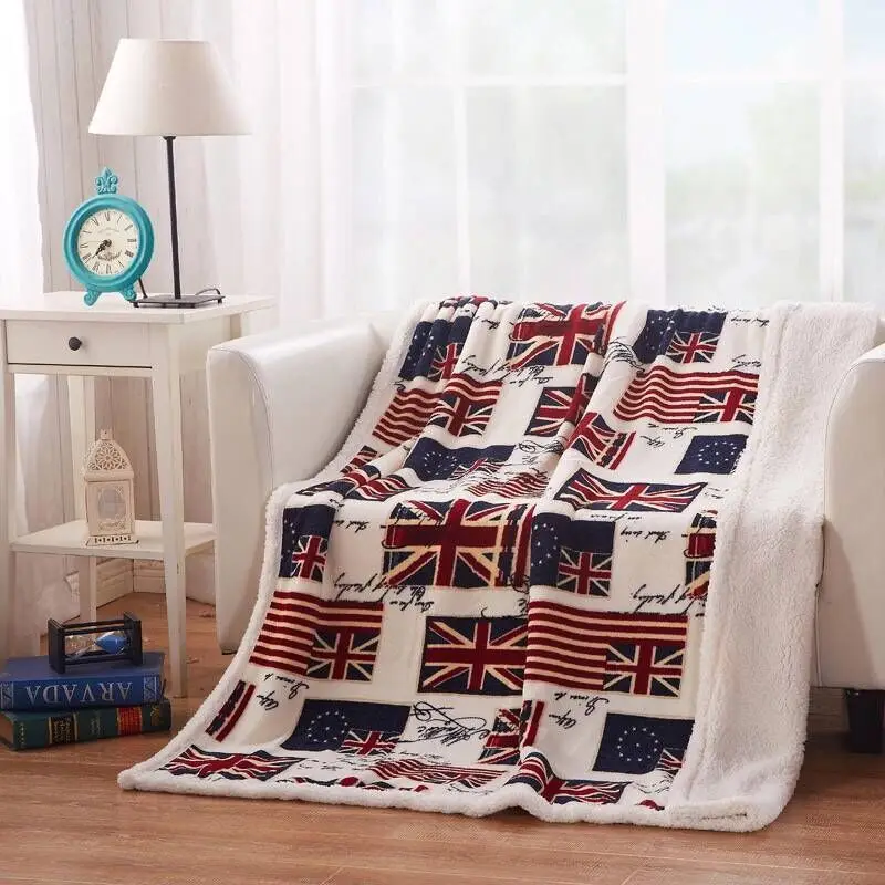 Красный США, США, Великобритании, Англии, Великобритании, Нью-Йорк, LODON, 50x60 дюймов, двойной толстый коралловый флис, Подарочный диван, ТВ, флаг, шерпа, пледы, одеяло - Цвет: Красный