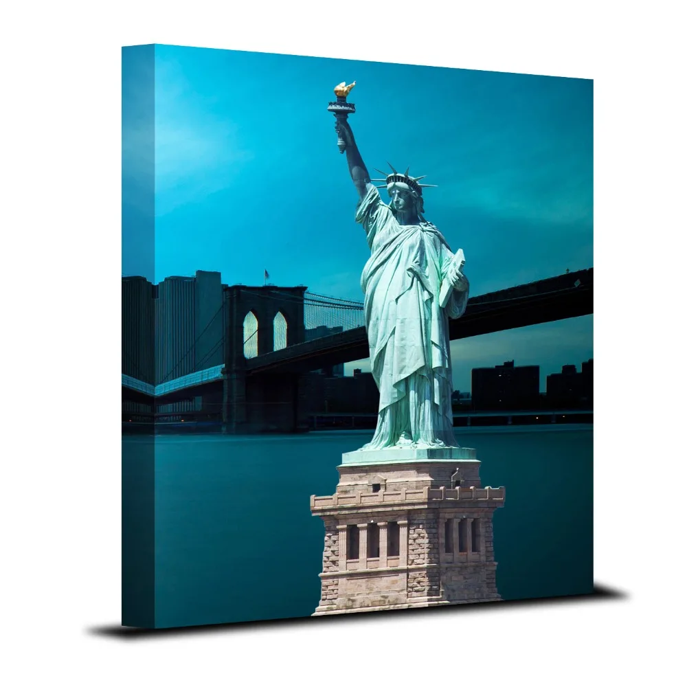 3 Panels Framed Wall Art The Statue Of Liberty Painting Canvas For Home Decor Gift (Stretched By Wooden Frame Ready To Hang) | Дом и сад