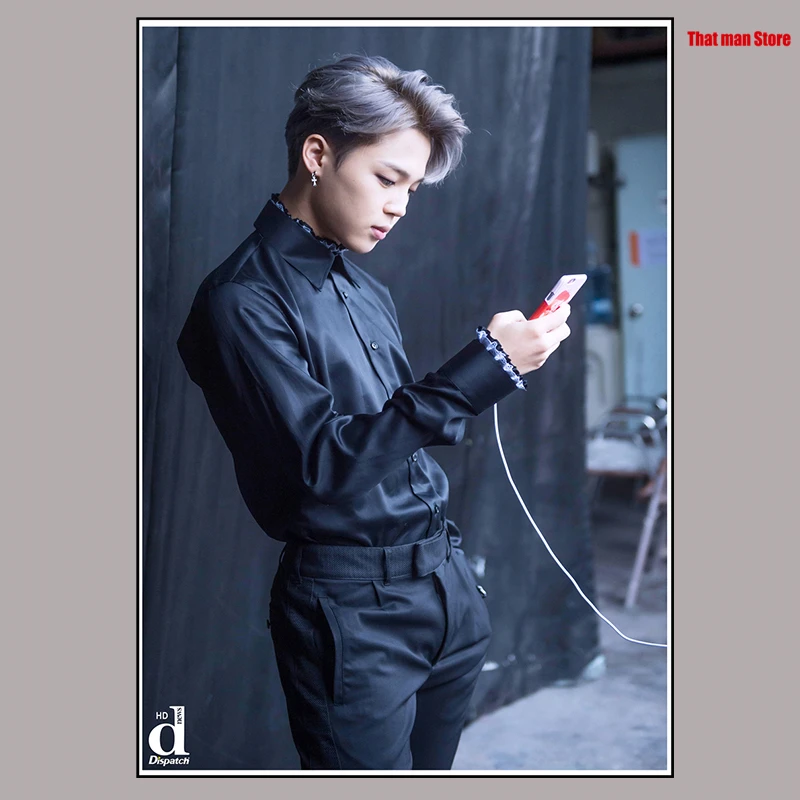 Kpop bangtan Плакаты для мальчиков лицом себя ясное изображение печать белый картон наклейки на стену украшение дома художественный плакат подарок - Цвет: Синий