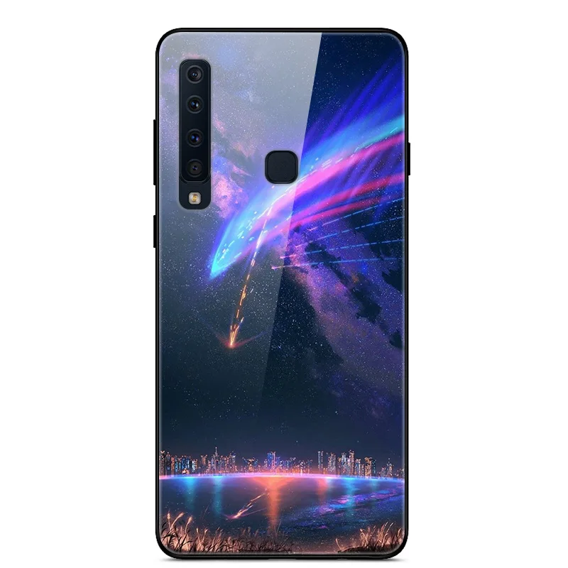 Чехол из закаленного стекла для samsung Galaxy A9, чехол с планетой космосом, стеклянный чехол на заднюю панель для samsung A9 A920F A920 A9S, чехол