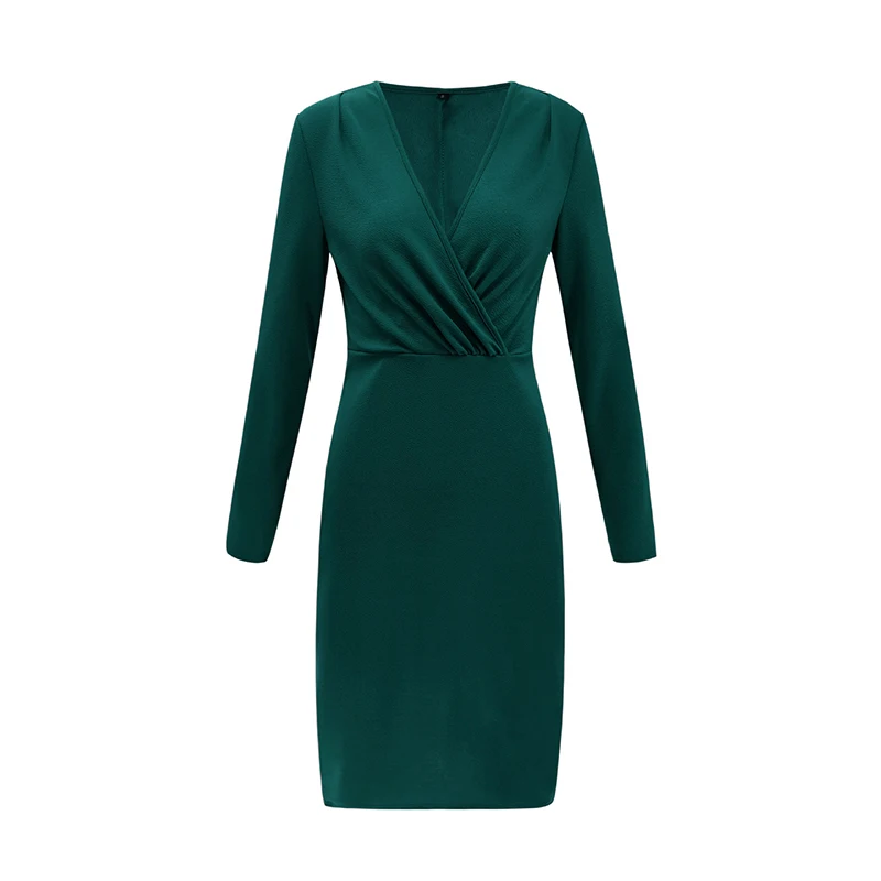 Женское платье весна осень 2020 новый стиль тонкое сексуальное с v образным вырезом