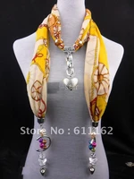 2018 scarf jewelry colour jewel pendant with jewellery soft cotton scarves charms necklace beads free shipping