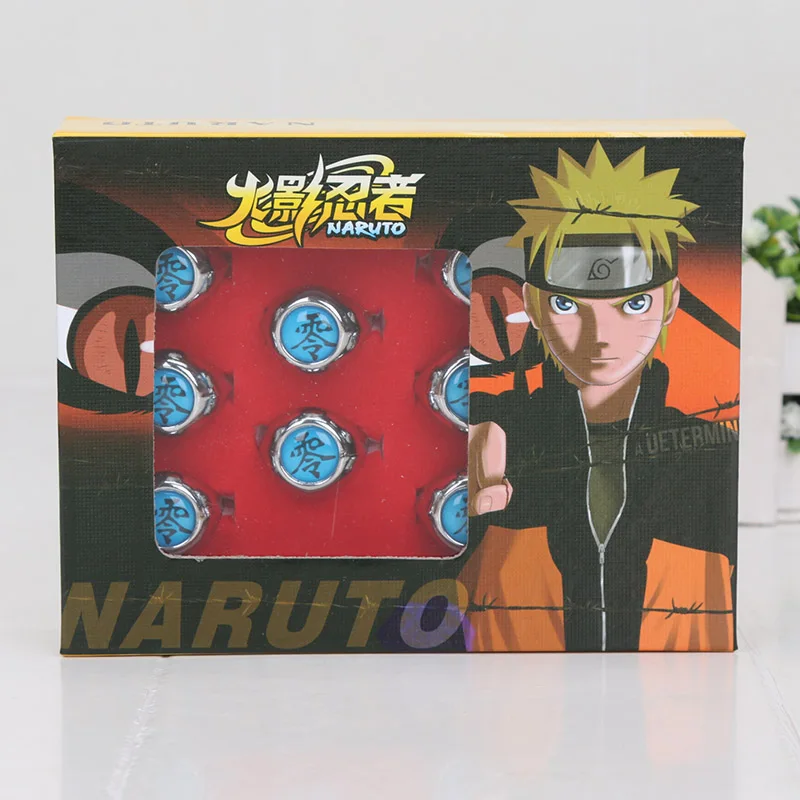 10 шт./компл. аниме «Наруто» кольца Akatsuki Member's Косплэй кольца с коробкой - Цвет: style 3 with box