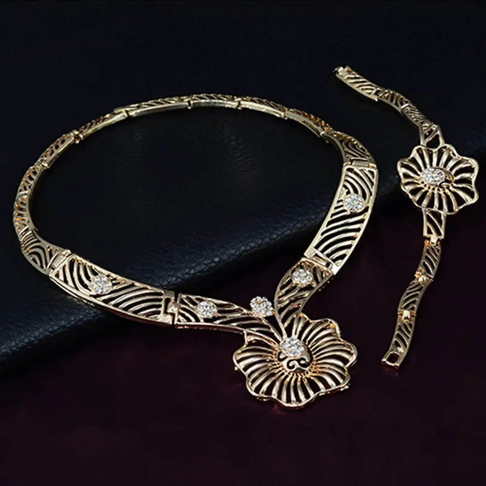 Valentine's Day Chunky European Jewelry Pendant Austrian Crystal Necklace Bracelet Ring Earrings 4PCs Set | Украшения и