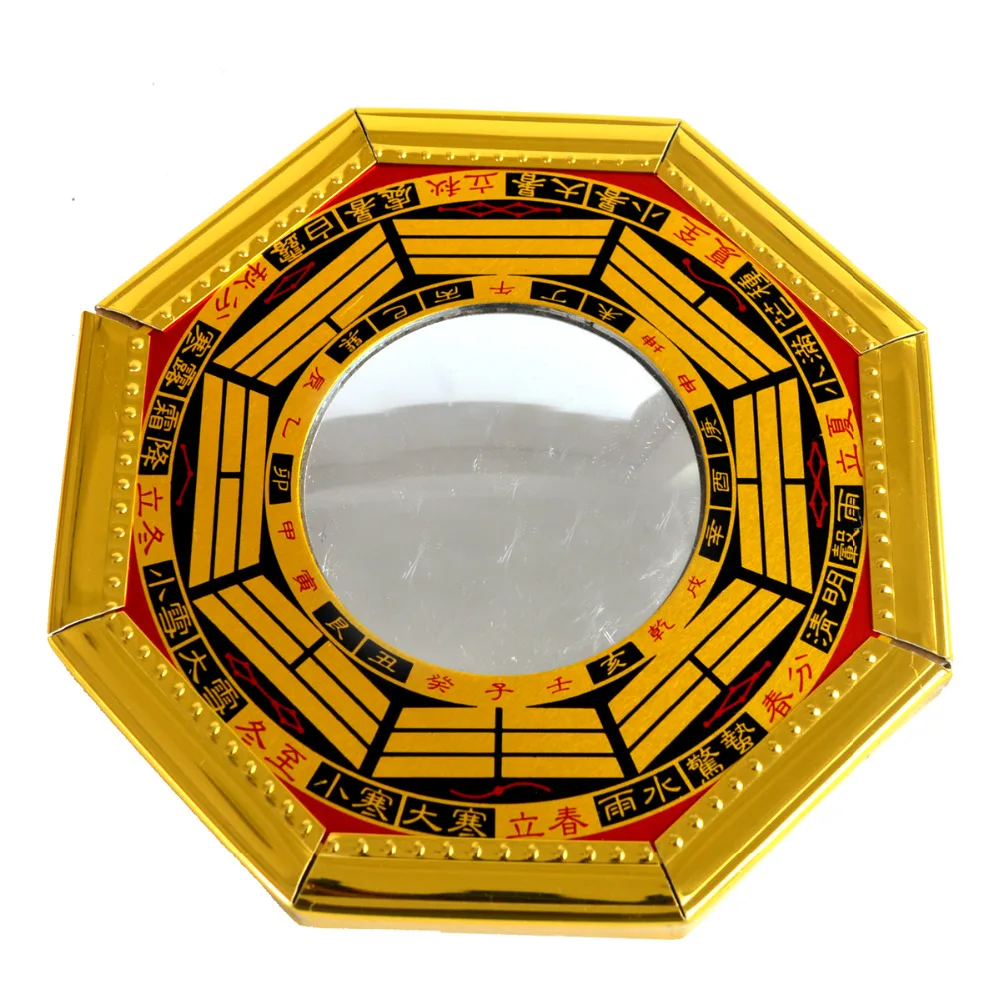 

Feng Shui Yellow Wood Bagua Concave Mirrors Pakua SKU:J2313
