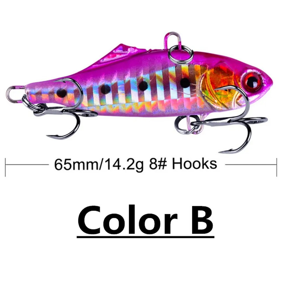 FISHINAPOT 6,5 см 14,2 г VIB рыболовные приманки, Искусственные воблеры, качественные профессиональные воблеры с 8# тройными крючками - Цвет: B