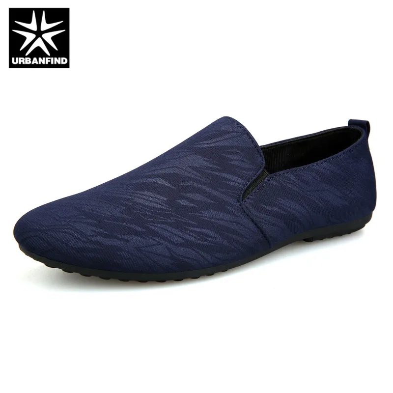 URBANFIND mens casual loafers shoes breathable light fabric fashion spring autumn leopard black gray blue flat with cheap | Обувь
