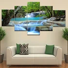 Плакаты на холсте, с изображением природных пейзажей, 5 шт., модульные картины для гостиной, картины с изображением водопада