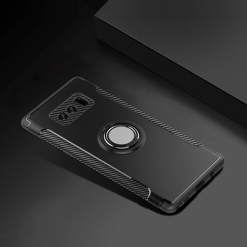Reaoom Роскошный чехол для телефона samsung Galaxy Note 8 мягкий жесткий с кольцом Бизнес