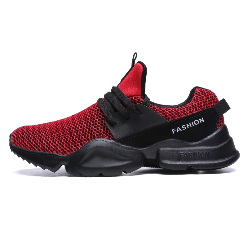 Red Мужская повседневная обувь белого цвета; chaussure homme; дышащие мужские модные кроссовки; классическая Уличная обувь для бега; Tenis Masculino - Цвет: Red