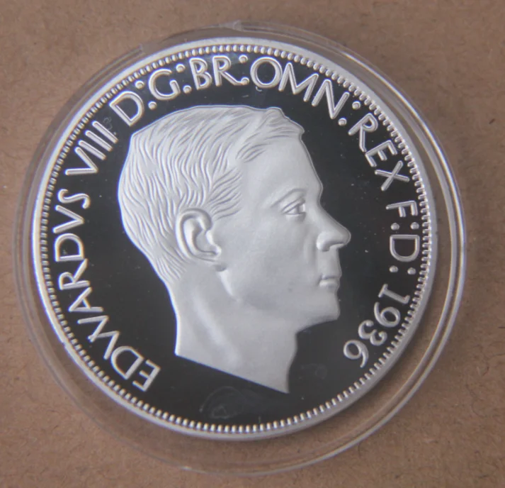 40 мм сувенирная монета с серебряным покрытием King Edward VIII Saint George UK|uk|uk coinsuk souvenirs |