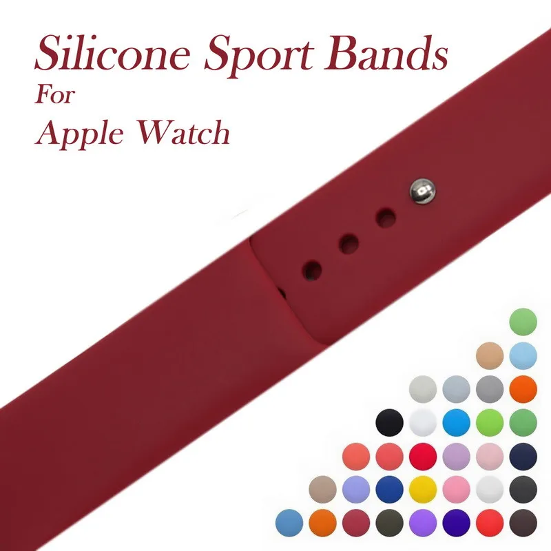 Мягкий силиконовый сменный спортивный ремешок для Apple Watch Series 1 2 3 4 38 мм 42 iWatch Sports