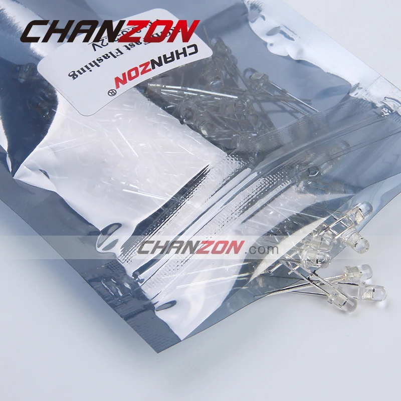 CHANZON 100 шт. 3 мм RGB Быстрый мигающий светодиодный трехцветный Круглый прозрачный 20