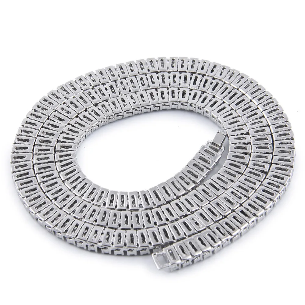 MCSAYS Хип хоп Jewelry Теннис цепи Цепочки и ожерелья CZ 2 ряда Кристалл Bling
