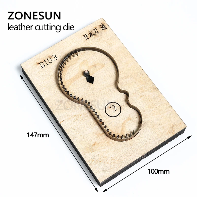 ZONESUN D103 заказной кожаный режущий штамп DIY брелок деревянный шаблонный нож