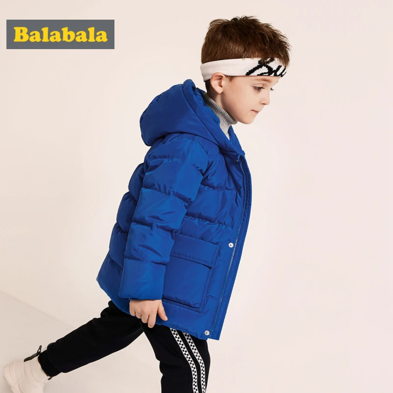Balabala Toddler Boy Lighweight Down Jacket with Applique Children Kid Hooded Puffer Zip Polyester Lined Ribbed Cuff |