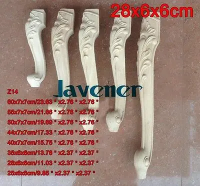 

Z14 -28x6x6cm Wood Carved Onlay Applique Carpenter Decal Wood Working Carpenter Leg European style
