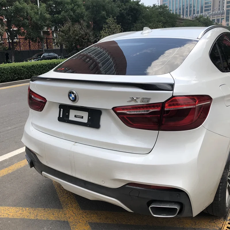 Для BMW X6 F16 2014 до 2016 углеродное волокно спойлер декоративное озеленение высокого